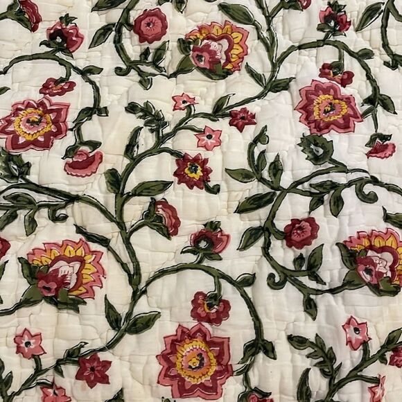 Pottery Barn Two RIA VOILE Pillow Shams Floral Cotton Cottage Core 26x26 - Picture 12 of 12